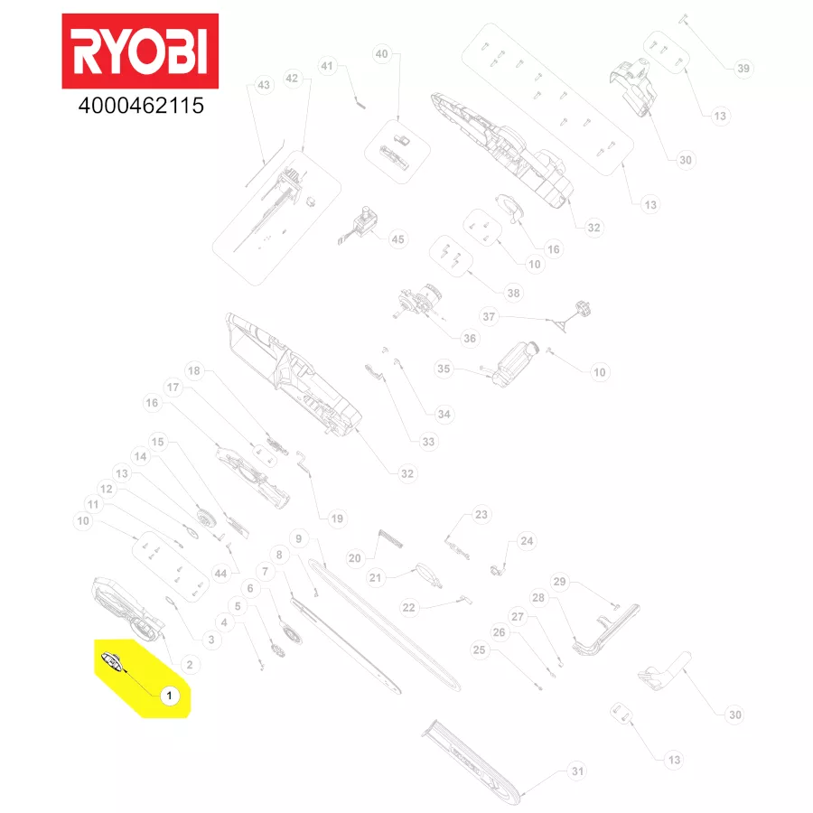 molette bouton réglage chaine réf. 5131040119 Ryobi
